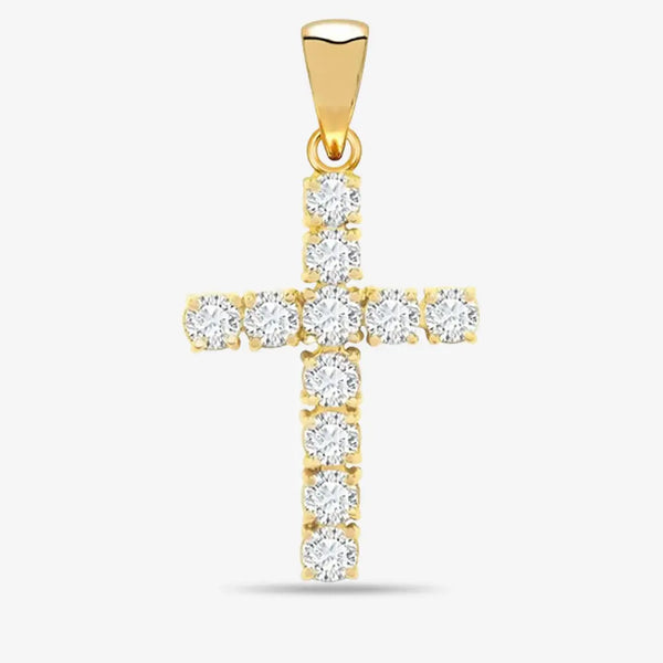 18ct Yellow Gold Diamond Cross HEERA DIAMONDS
