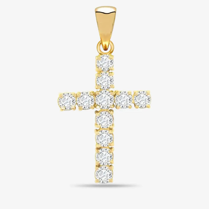 18ct Yellow Gold Diamond Cross HEERA DIAMONDS