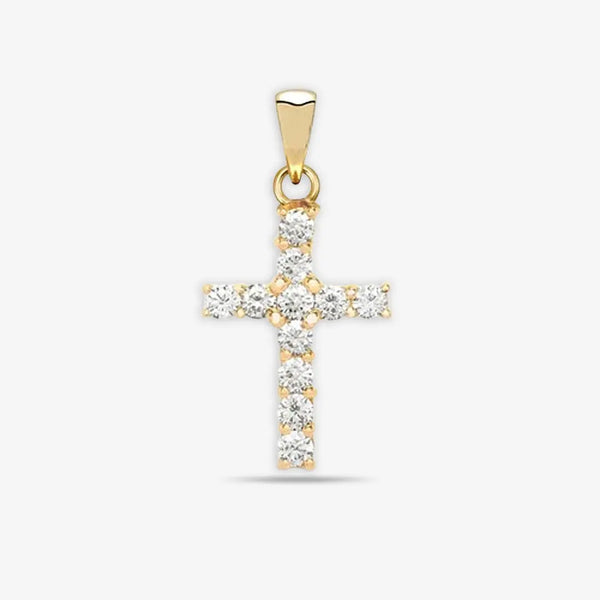 18ct Yellow Gold Diamond Cross HEERA DIAMONDS