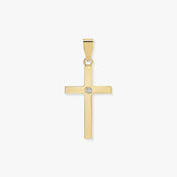 18ct Yellow Natural Diamond Invisible Set Cross Pendent