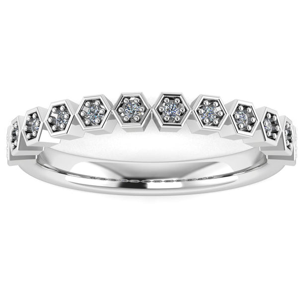 "Jill" Honeycomb Hexagon Pattern Diamond Half Eternity Ring ET74 - HEERA DIAMONDS