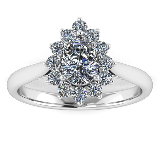 "Becky" Star Pear Cut Halo Engagement Ring HAPS05 - HEERA DIAMONDS