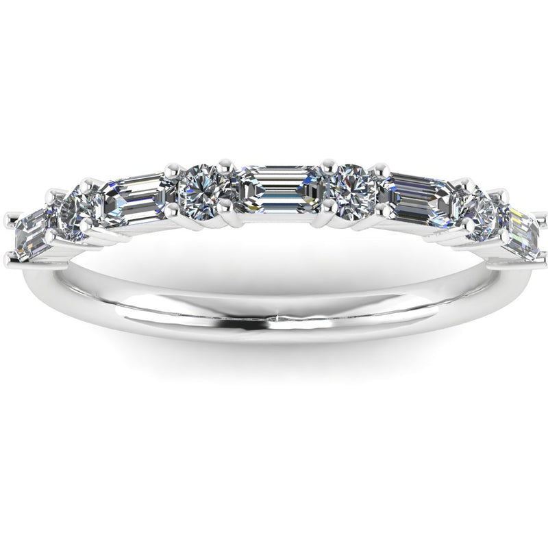 "Lenora" Emerald and Round Brilliant Cut Diamond Eternity Ring ET59 - HEERA DIAMONDS