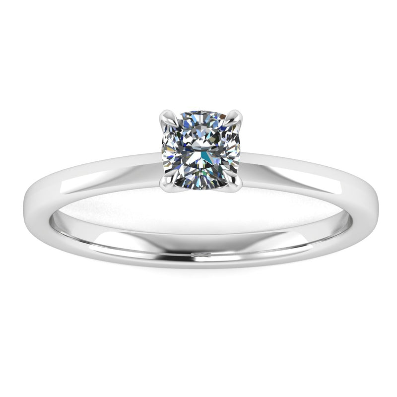"Cara" Solitaire Cushion Cut Diamond Engagement Ring SSCC02 - HEERA DIAMONDS