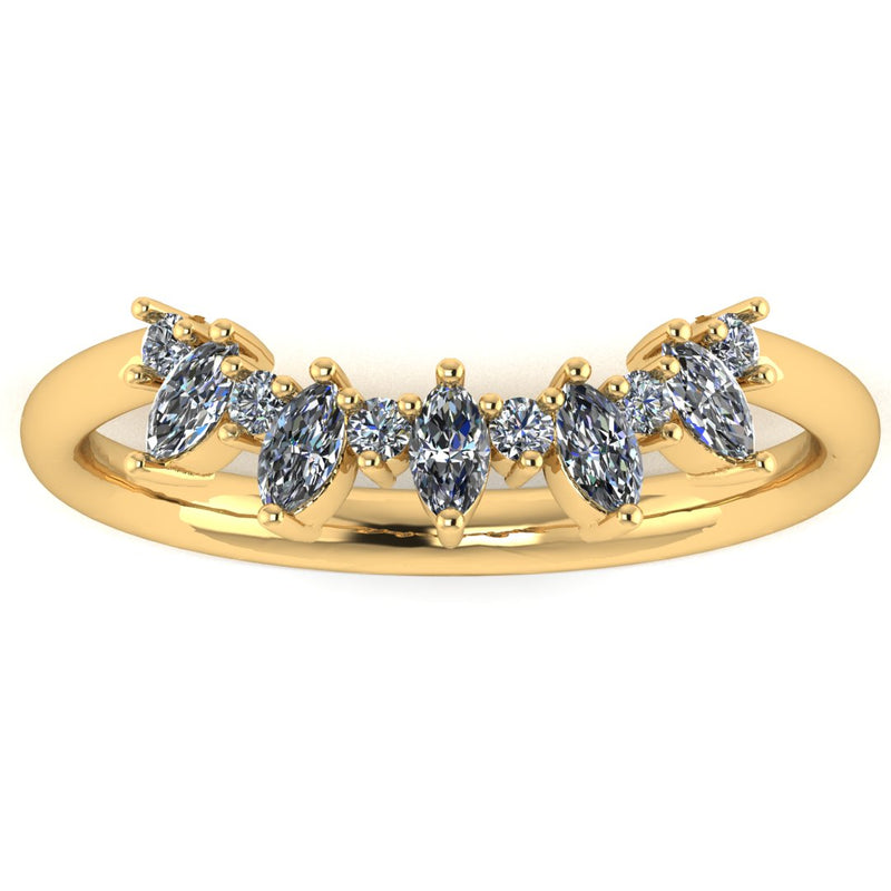 "Alora" Marquise and Round Brilliant Cut Diamond Shaped Eternity Ring ET32 - HEERA DIAMONDS