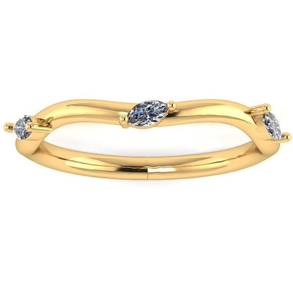 "Lyra" Marquise Leaf Diamonds on Wave Shaped Eternity Ring ET7 - HEERA DIAMONDS