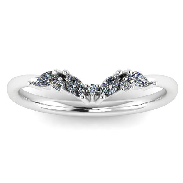 "Sofi" Foliage Marquise and Round Brilliant Cut Diamond Eternity Ring ET60 - HEERA DIAMONDS