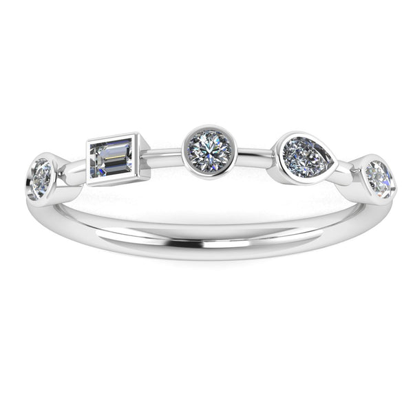 Sparkling Five 0.25 Carat Diamond Mixed Shapes Wedding Band - HEERA DIAMONDS