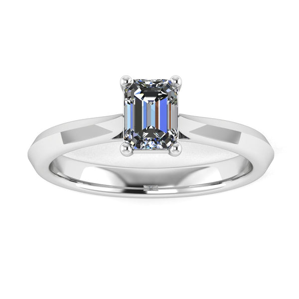 "Daphne" Solitaire Emerald Cut Diamond Engagement Ring SSEC07 - HEERA DIAMONDS