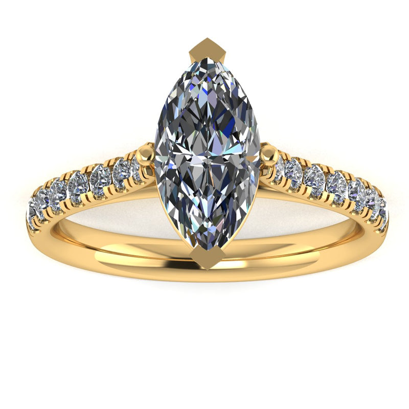 "Elin" Marquise Cut Diamond Grain Set Diamond Band Engagement Ring DSMC04 - HEERA DIAMONDS