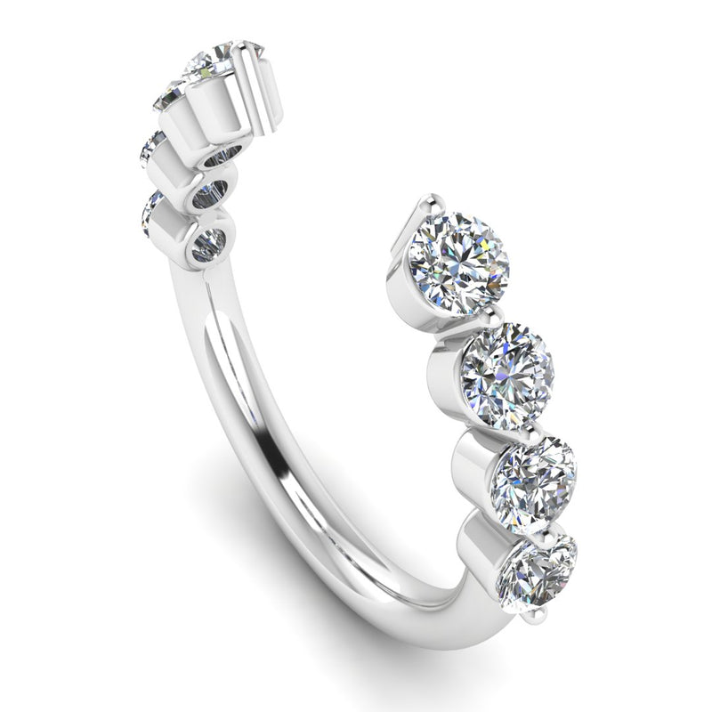 "Clio" Bubble 1.60ct Round Brilliant Diamonds Open Eternity Ring ET10 - HEERA DIAMONDS