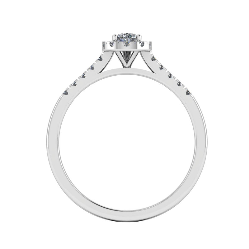 "Arlet" Halo Pear Cut Diamond Shoulder Engagement Ring HAPS06 - HEERA DIAMONDS