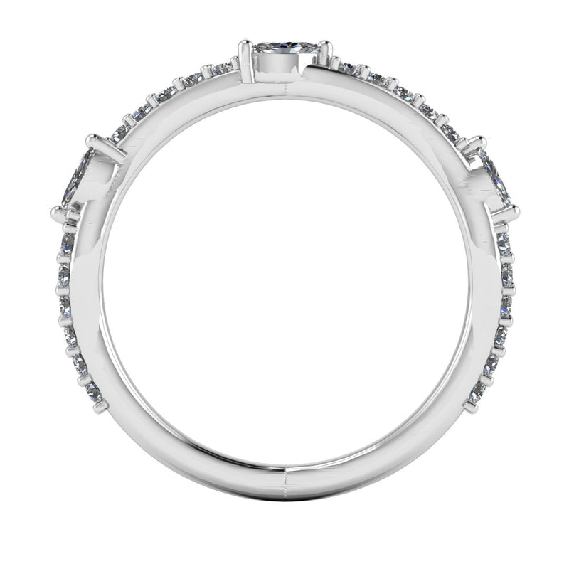 "Kai" Dainty Marquise Leaf Diamonds on Wave Shaped Eternity Ring ET7 - HEERA DIAMONDS