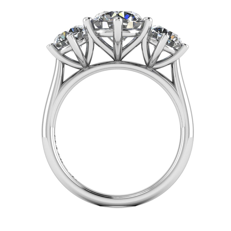 "Piper" Three Stone Round Brilliant Cut Diamond Trilogy Engagement Ring 3SRB52 - HEERA DIAMONDS