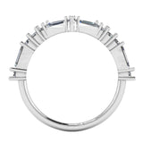"Este" V Shape Eternity Ring Emerald and Round Brilliant Cut Diamond ET41 - HEERA DIAMONDS