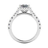 "Ezra" Square Halo Princess Cut Diamond Split Diamond Shoulder Engagement Ring HAPC01 - HEERA DIAMONDS