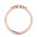 "Avena" Floral Pear Cut Centre Diamond V Shape Eternity Ring ET30 - HEERA DIAMONDS
