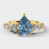 "Alena" White Gold Natural 0.40 Carat Teal Sapphire Engagement Ring