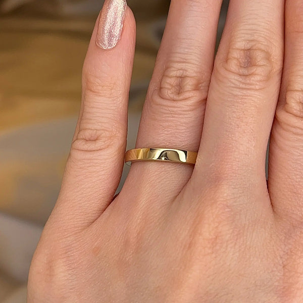 3mm Band Flat Court Wedding Ring - HEERA DIAMONDS