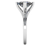 "Iris" Twisted Princess Cut Diamond Grain Set Diamond Engagement Ring DSPC01 - HEERA DIAMONDS