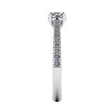 "Sia" Round Brilliant Cut Diamond Micro Set Diamond Shoulder Engagement Ring DSRB39 - HEERA DIAMONDS