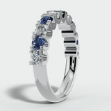 "Loon" Round Cut 0.40 Carat Diamond Sapphire Platinum Eternity Ring