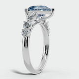 "Alena" White Gold Natural 0.40 Carat Teal Sapphire Engagement Ring