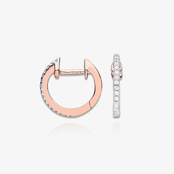 9ct Rose Gold 0.10ct Diamond Earrings HEERA DIAMONDS