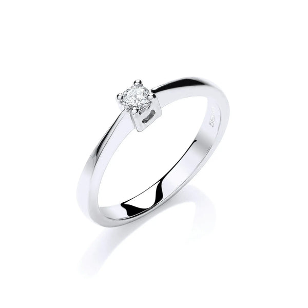 9ct W/G 0.10ct Solitaire Ring Hanron Jewellery