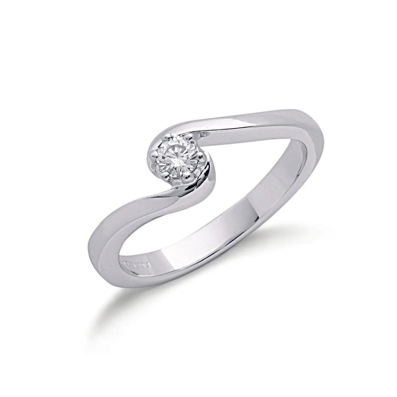 9ct W/G 0.15ct Diamond Engagement Ring Hanron Jewellery