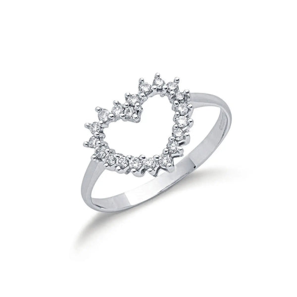 9ct W/G 0.25ct Diamond Heart Ring Hanron Jewellery