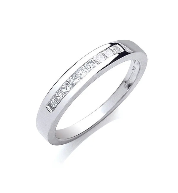 9ct W/G 0.25ct Princess Cut Diamond Eternity Ring Hanron Jewellery