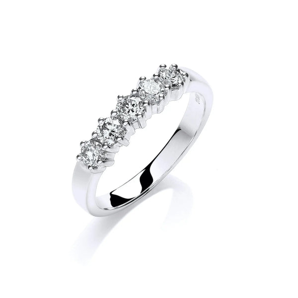 9ct W/G 0.50ct 5 Stone Diamond Eternity Ring HEERA DIAMONDS