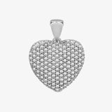 9ct White 0.50ct Pave Set Diamond Heart HEERA DIAMONDS