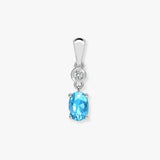 9ct White Diamonds - 4pts Aquamarine -40pts Drop Pendant