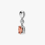 9ct White Diamonds - 4pts Morganite - 45pts Drop Pendant