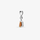 9ct White Diamonds - 4pts Morganite - 70pts Drop Pendant HEERA DIAMONDS