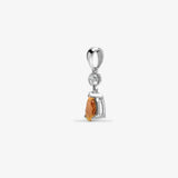9ct White Diamonds - 4pts Morganite - 70pts Drop Pendant HEERA DIAMONDS