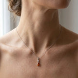 9ct White Diamonds - 4pts Morganite - 70pts Drop Pendant