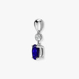 9ct White Diamonds - 4pts Tanzanite -37pts Drop Pendant