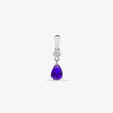 9ct White Diamonds - 4pts Tanzanite - 60pts Drop Pendant HEERA DIAMONDS
