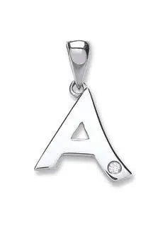 9ct White Gold 0.01ct Diamond A Initial HEERA DIAMONDS
