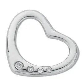 9ct White Gold 0.07ct Diamond Heart Pendant Hanron Jewellery