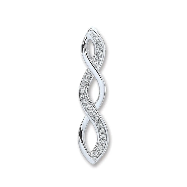9ct White Gold 0.08ct Diamond Pendant HEERA DIAMONDS