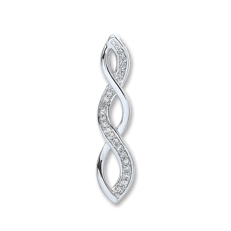 9ct White Gold 0.08ct Diamond Pendant HEERA DIAMONDS