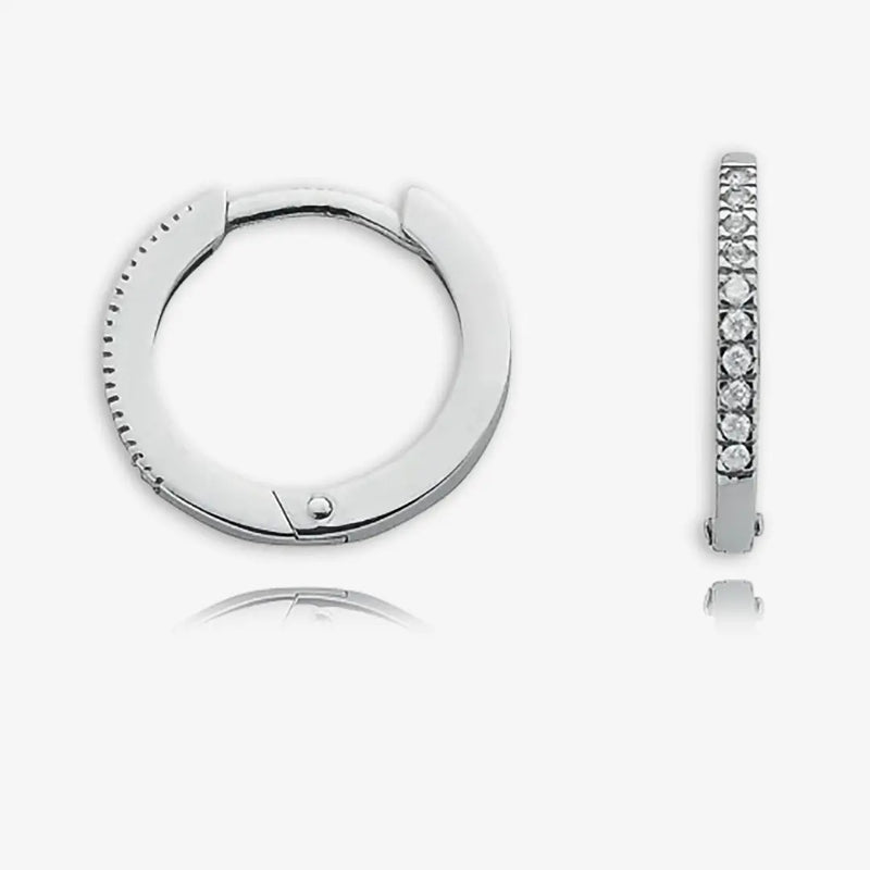 9ct White Gold 0.11ct Diamond Earrings HEERA DIAMONDS