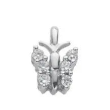 9ct White Gold 0.15ct Diamond Butterfly Pendant HEERA DIAMONDS