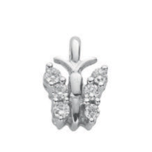 9ct White Gold 0.15ct Diamond Butterfly Pendant Hanron Jewellery