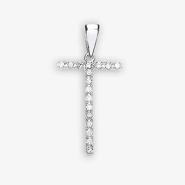 9ct White Gold 0.15ct Diamond T Initial HEERA DIAMONDS