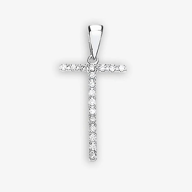 9ct White Gold 0.15ct Diamond T Initial HEERA DIAMONDS
